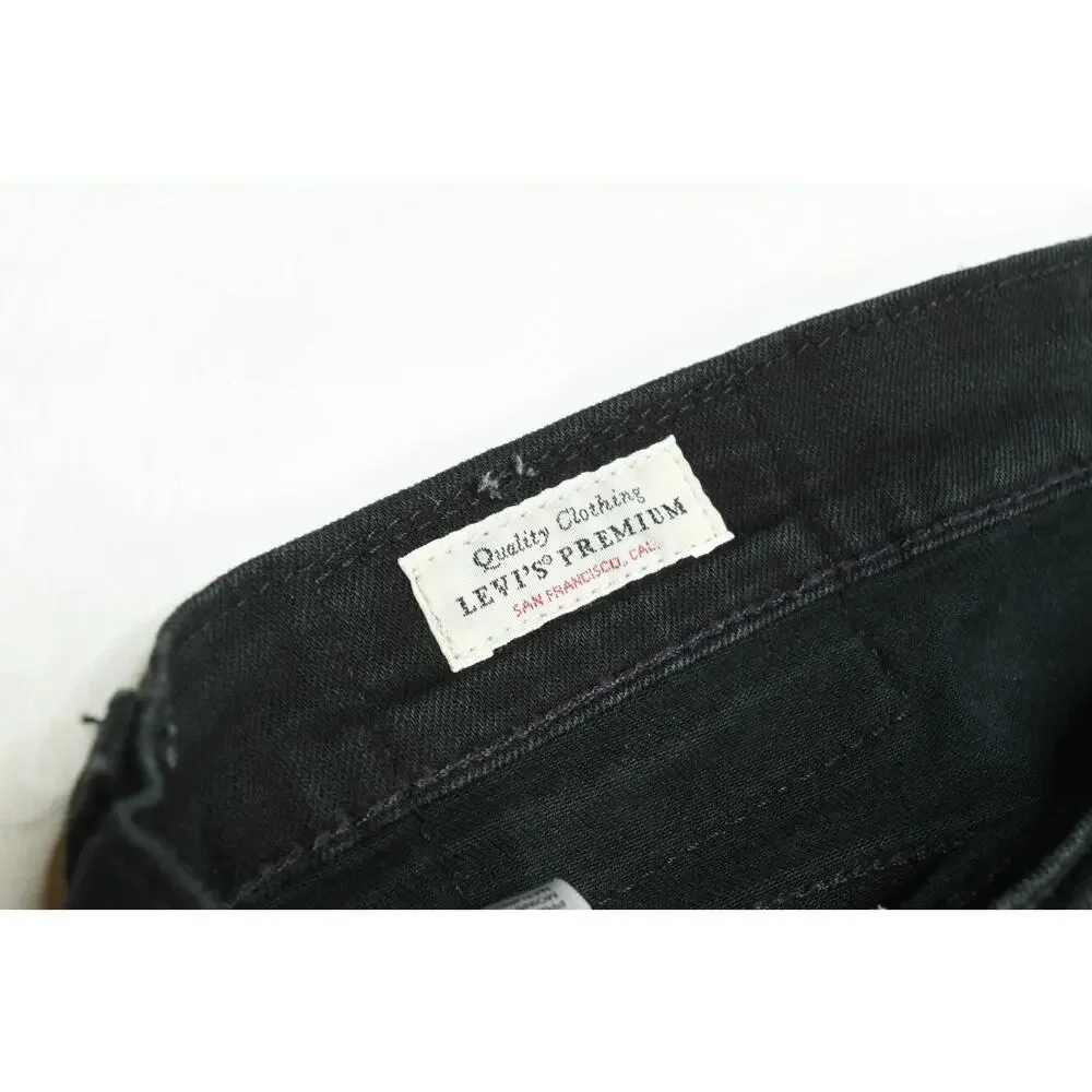 Levis Premium 510 Jeans Mens 34x34 Black Skinny Fit Tapered Leg Cotton Denim